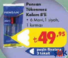 PENSAN TÜKENMEZ KALEM 8'Lİ indirimli fiyat PENSAN TÜKENMEZ KALEM 8'Lİ fiyat ve kampanya bilgisi